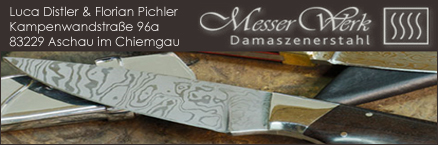 Edle Messer Unikate aus Damazenerstahl mit seltenen Materialien in Handarbeit gefertigt