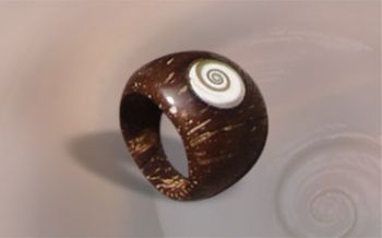Shiva Auge Ring aus Kokosnuss 