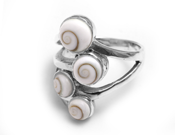 Shiva Eye Ring mit 4 Steinen 