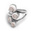 Shiva Eye Ring mit 4 Steinen 